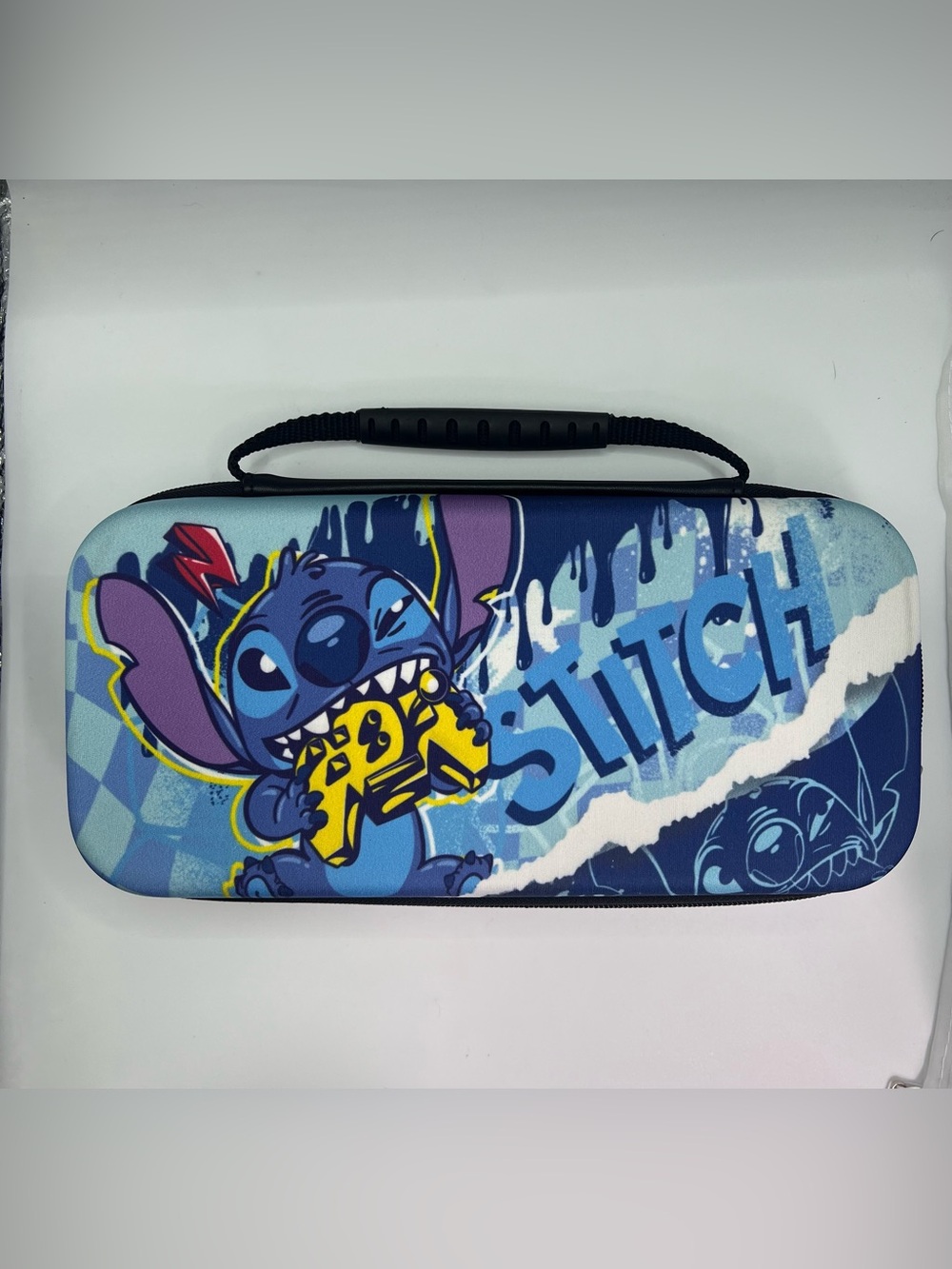 Nintendo Switch Stitch Carrying Case Hard Shell Blue New